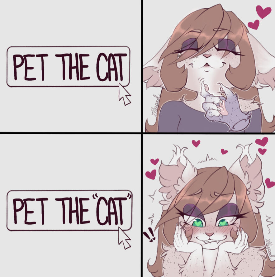 Meme format by Fuwamipaws on Instagram